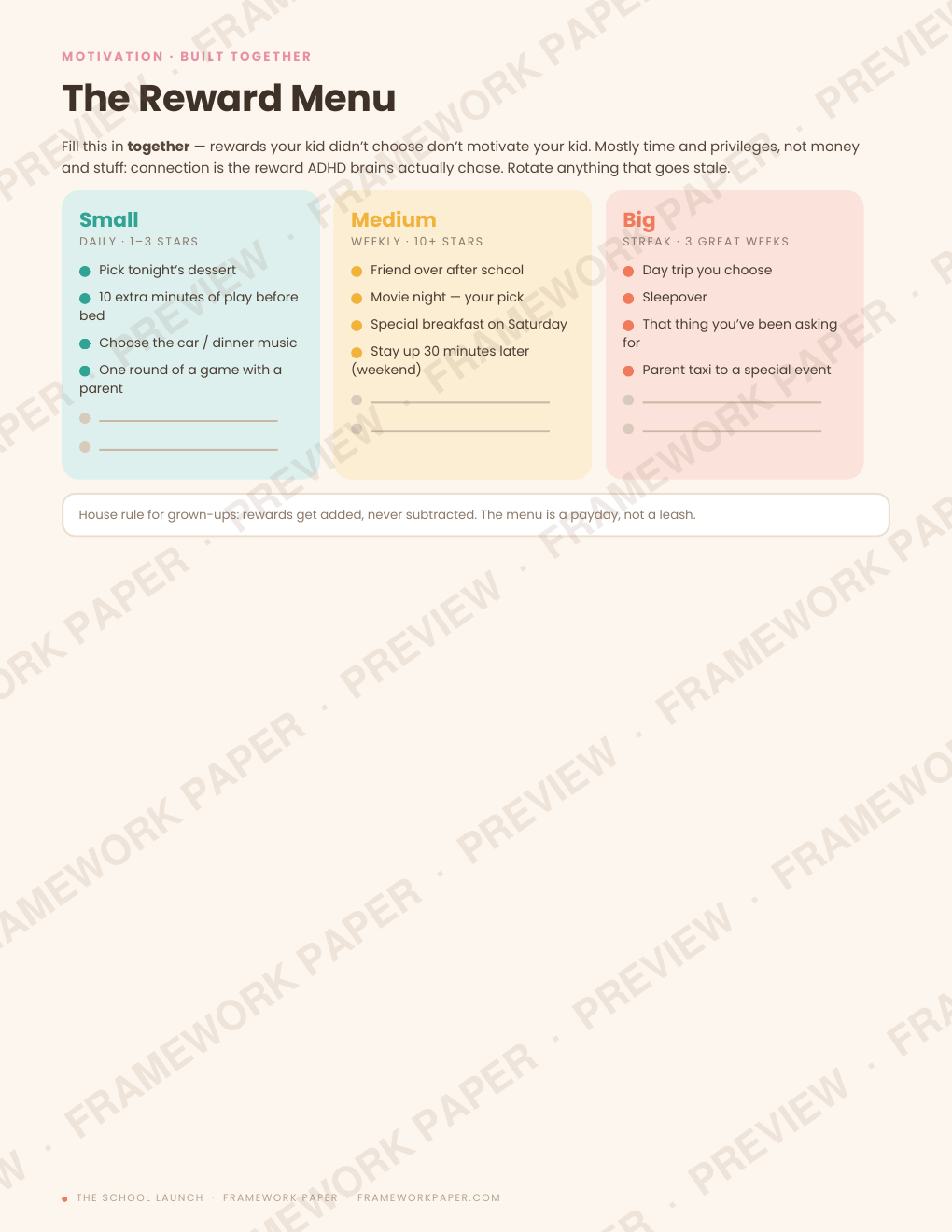 The Reward Menu — motivation built together