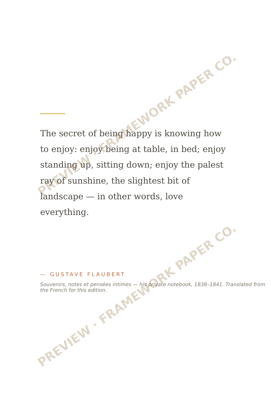 The Flaubert epigraph page