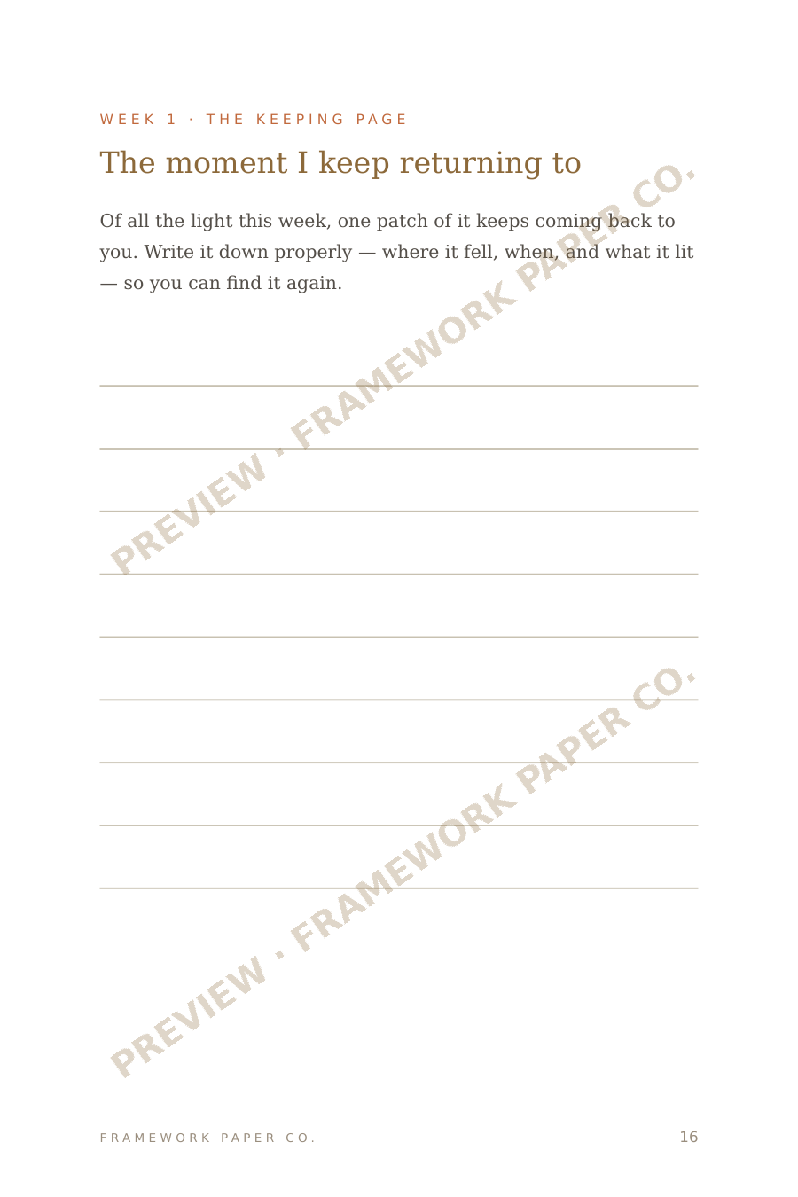 End-of-week keeping page — the moment I keep returning to